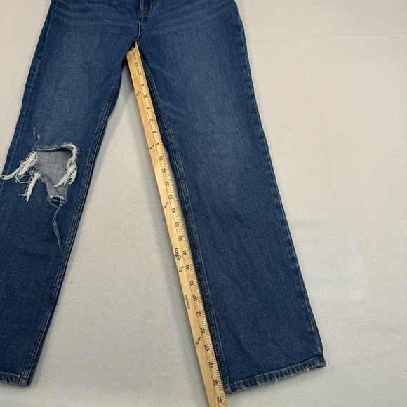 Abercrombie & Fitch Ankle Straight Jeans Womens Size 25/0 Medium Blue High Rise - Picture 9 of 12